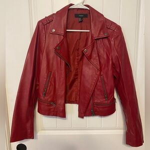 Forever 21 Red Faux Leather Jacket